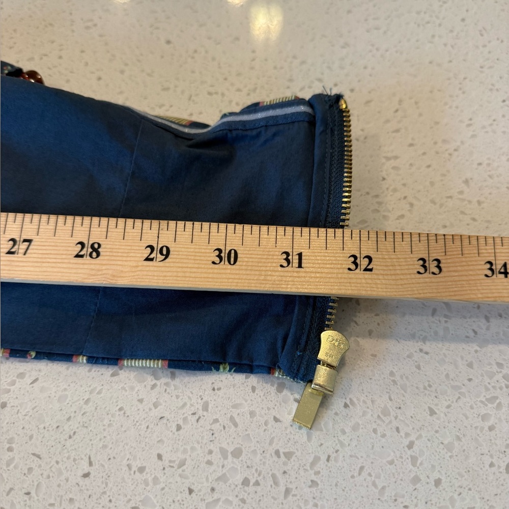 NWT WeWoreWhat Ruffle Beaded Floral Stripe Deep Storm Bandeau Size 12 Denim $89 - Picture 11 of 15